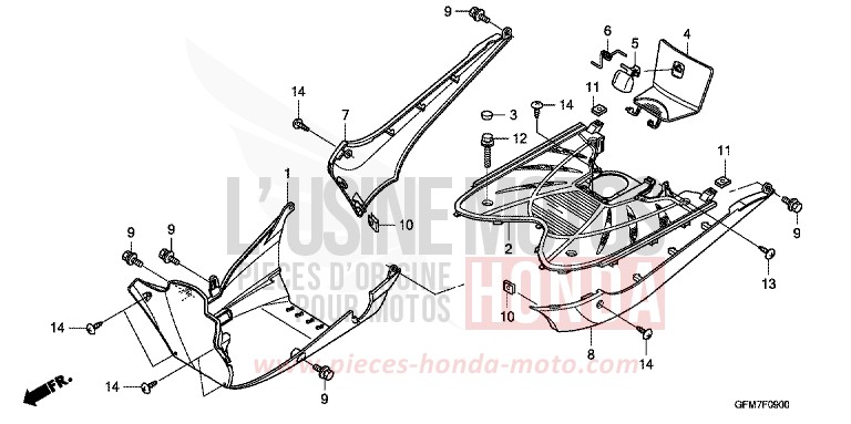 FLOOR STEP/UNDER COVER for NHX 110 CANDY LUCID RED (R264) from 2008